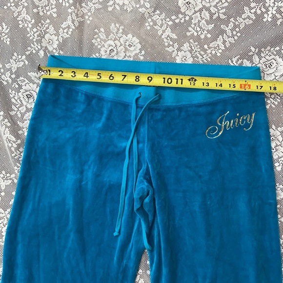 Vintage JUICY COUTURE Y2K TEAL BLUE VELOUR TRACKSUIT MATCHING SET - Picture 9 of 11